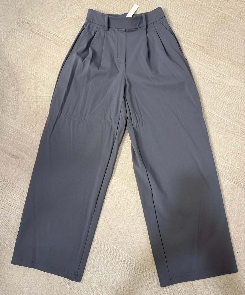 lululemon athletica Wide-Leg Trousers in Charcoal Gray